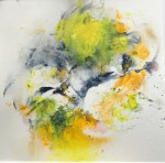 Acrylique jaune, orange et gris payne collection&nbsp;particulière