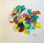 Acrylique rouge bleu&nbsp;vert