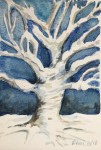 Aquarelle arbre hiver 2 –&nbsp;20×20
