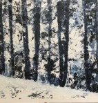 Acrylique lisière bois&nbsp;enneigé