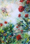 2023 Acrylique coquelicots / 39 x&nbsp;27,5